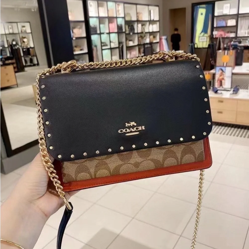Coach Klare Crossbody Bag In Signature Canvas With Rivets